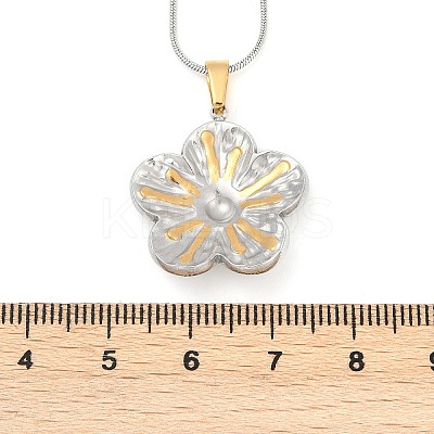 304 Stainless Steel Two Tone Pendant Necklaces for Women NJEW-S445-01D-GP-1