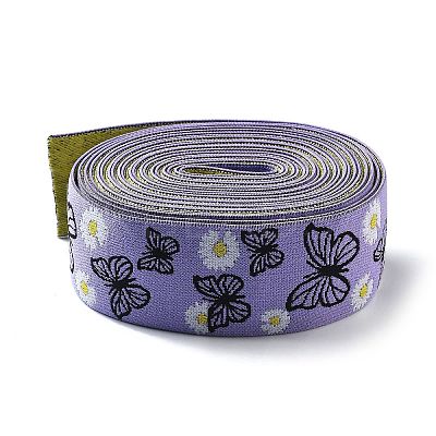 5M Nylon Flower Butterfly Jacquard Elastic Wide Bands OCOR-XCP0002-44-1