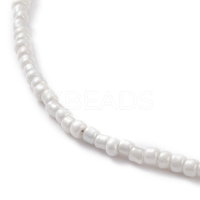 Round Glass Seed Beaded Necklaces NJEW-JN03207-03-1