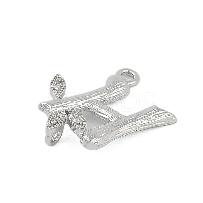 Brass Crystal Rhinestone Letter Links Connector Charms KK-S395-06P-H-1