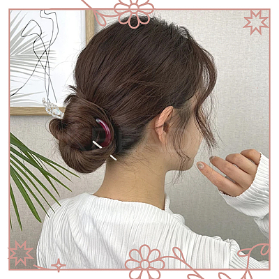 4Pcs 4 Styles Tibetan Style Alloy Resin Hair Sticks OHAR-SC0001-14-1