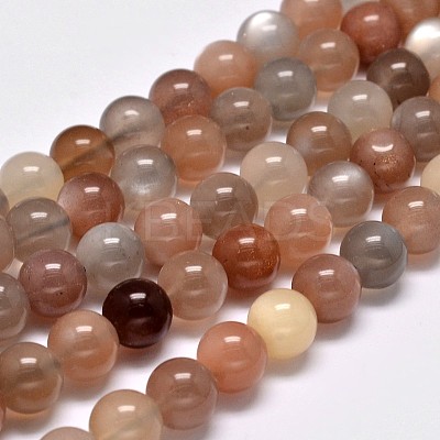 Grade AA Natural Multi-Moonstone Bead Strands X-G-M296-01-8mm-1