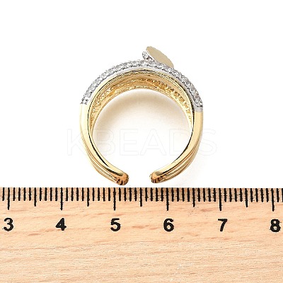 Brass Micro Pave Cubic Zirconia Cuff Rings RJEW-V007-05GP-1