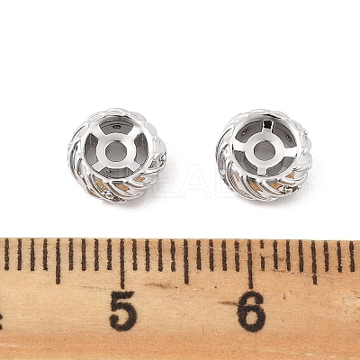 Brass Micro Pave Clear Cubic Zirconia Spacer Beads LS-KK-K371-31P-1
