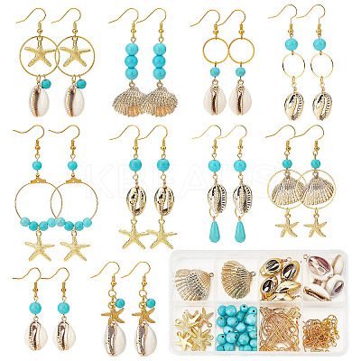 DIY Ocean Gemstone Earring Making Kit DIY-SC0020-31-1