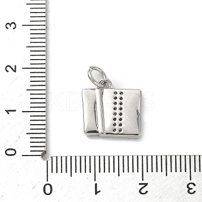 Brass Micro Pave Clear Cubic Zirconia Charms KK-A273-06P-1