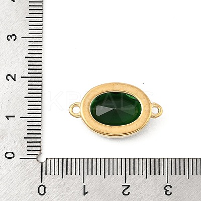 304 Stainless Steel Cubic Zirconia Oval Connector Charms STAS-P380-78G-03-1