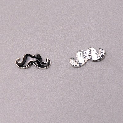 Mustache Zinc Alloy Enamel Cabochons MRMJ-WH0064-35B-1