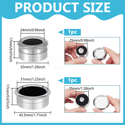 2Pcs 2 Styles Alloy Loose Diamnond Gemstone Display Boxes CON-PH0003-17P-1