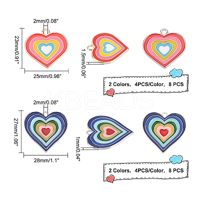 16Pcs 4 Style Rack Plating Alloy Enamel Pendants FIND-FH0003-21-1