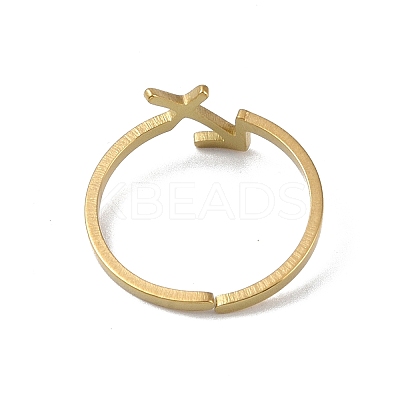 Real 18K Gold Plated 304 Stainless Steel Adjustable Finger Ring RJEW-L115-01G-12-1