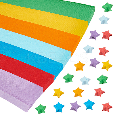 1 Set 7 Colors Fluorescent Lucky Star Origami Paper DIY-CP0010-79A-1