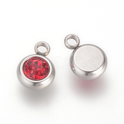 201 Stainless Steel Rhinestone Charms STAS-S068-M-1
