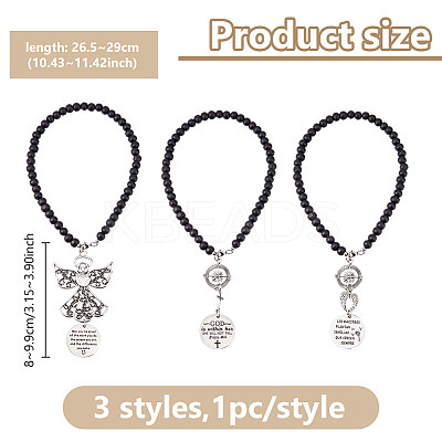 3Pcs Alloy Angel Pendant Decoration HJEW-WH00128-1