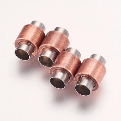 304 Stainless Steel Magnetic Clasps with Glue-in Ends STAS-F124-03ARG-1