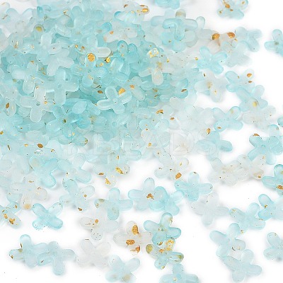 Metal Enlaced Acrylic Bead Caps OACR-G044-01J-1
