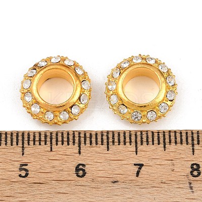 Big Hole Zinc Alloy Pave Grade A Crystal Rhinestone Rondelle Beads ALRI-O007-G01-1