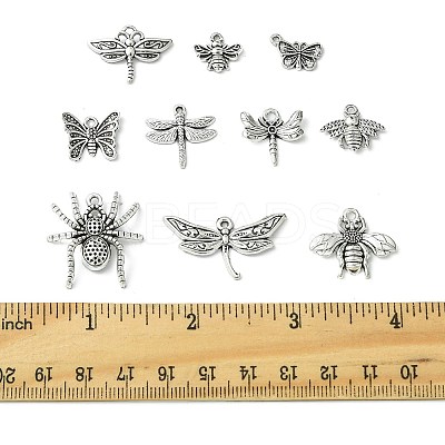40Pcs 10 Styles Tibetan Style Alloy Pendants TIBEP-FS0001-45-1