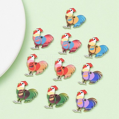 10Pcs 5 Colors Alloy Enamel Pandants ENAM-YW0003-60-1