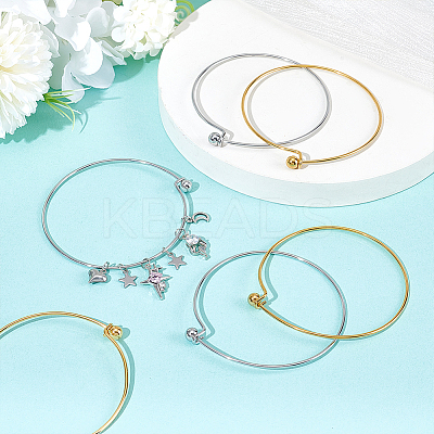 6Pcs 2 Colors 304 Stainless Steel Bangles for Women BJEW-UN0001-59-1