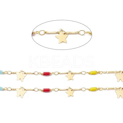 Handmade Eco-friendly Brass Butterfly & Star Charms Chain CHC-E025-11G-1