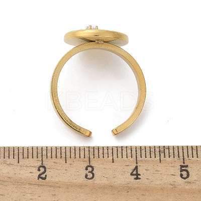 304 Stainless Steel Cubic Zirconia Cuff Rings for Women RJEW-D302-02G-08-1