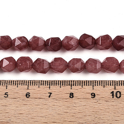 Dyed Natural White Jade Beads Strands G-T139-8mm-46O-1