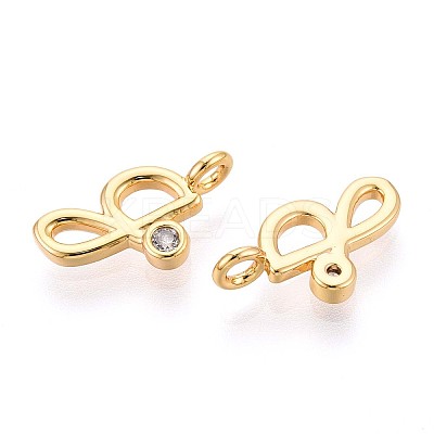 Brass Micro Pave Cubic Zirconia Charms KK-N263-97G-G-1