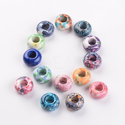 Dyed Rondelle Natural Ocean White Jade Beads G-D782-M-1