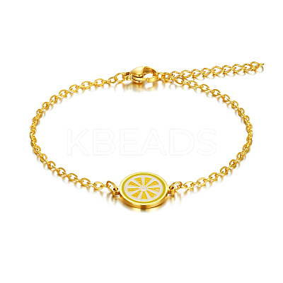 Simple Lemon Stainless Steel Link Bracelets LS-HX9461-2-1