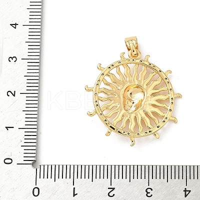 Brass Micro Pave Cubic Zirconia Pendants KK-F905-18G-02-1