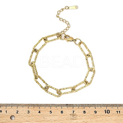 304 Stainless Steel Paperclip Chain Bracelets for Women BJEW-Q040-02G-1