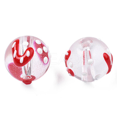 Transparent Glass Enamel Beads GLAA-N049-026-1