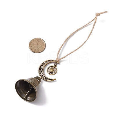 Iron Bell Pendant Decoration HJEW-JM02236-1