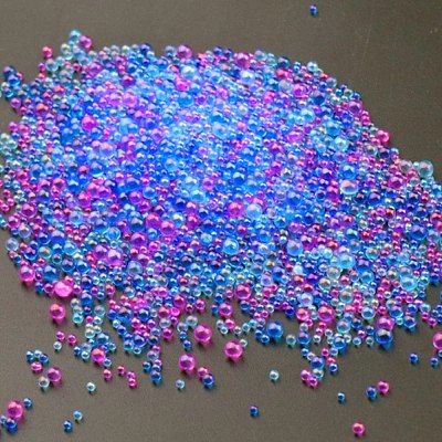 AB Color Plated 3D Nail Art Glass Mini Ball Beads MRMJ-WH0064-40D-1