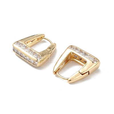 Bag Clear Cubic Zirconia Hoop Earrings EJEW-M216-04G-1