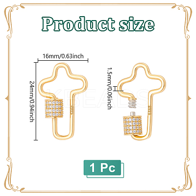1Pc 925 Sterling Silver Screw Carabiner Lock Charms STER-NB0001-20B-G-1