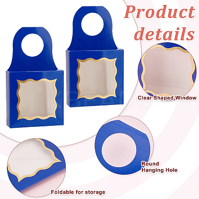 20Pcs 5 Styles Square Kraft Paper Festival Gift Storage Boxes with PVC Window and Hole Handle CON-PH0003-04-1