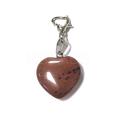 Natural Mahogany Obsidian Pendant Decorations PALLOY-PH01402-02-1