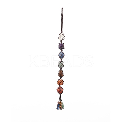 7 Chakra Gemstone Hanging Decorations HJEW-JM00805-03-1