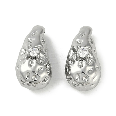 Brass Micro Pave Cubic Zirconia Charms KK-P283-27B-P-1