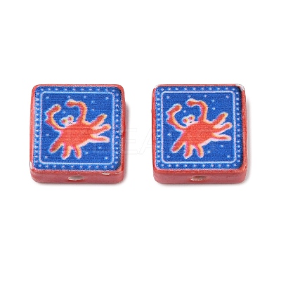 Printed Handmade Porcelain Beads PORC-G016-04L-1