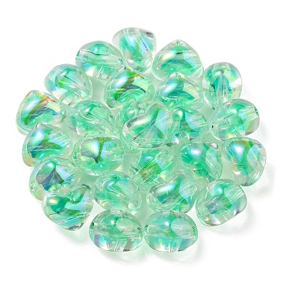 Two Tone UV Plating Transparent Acrylic European Beads OACR-F004-06A-1