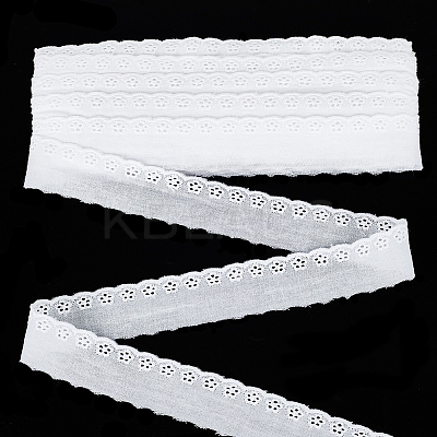 15 Yards Cotton Embroidery Flower Lace Trim DIY-WH0542-34B-1