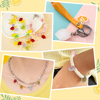 80Pcs 8 Colors Lemon Lampwork Charms LAMP-PH0001-08-1