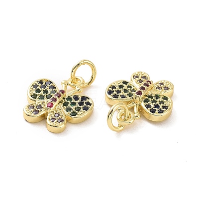 Brass Micro Pave Colorful Cubic Zirconia Charms KK-E068-VF096-1