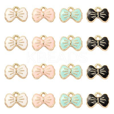 40Pcs 4 Colors Alloy Enamel Pendants ENAM-CJ0002-17-1