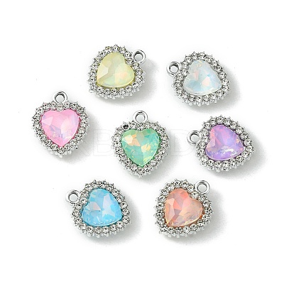 UV Plating Alloy with Mixed Color Glass Rhinestone Pendants FIND-B039-05P-1