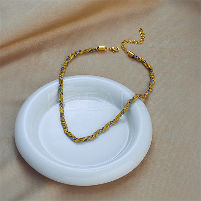 4MM 304 Stainless Steel Rope Chain Necklaces NJEW-Z095-01GP-01-1