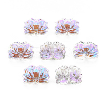 Electroplate Transparent Glass Beads X-GLAA-T022-10-B01-1